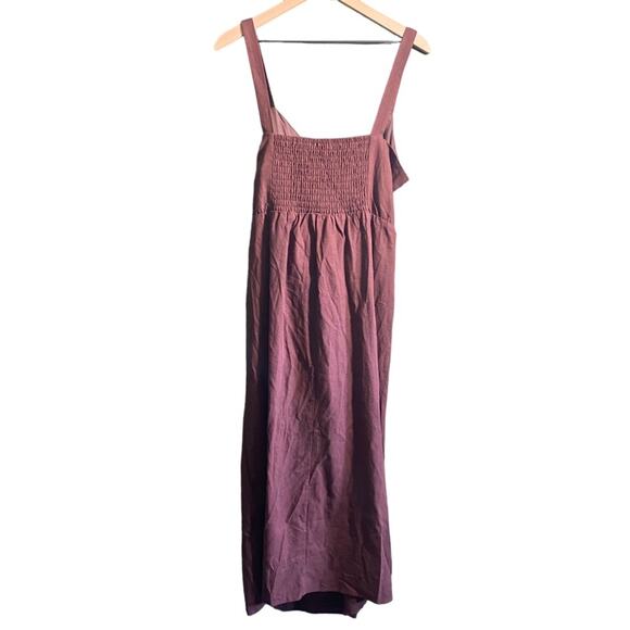 ELOQUII LINEN BLEND MIDI DRESS IN CAPPUCCINO Size 18 - Picture 3 of 8
